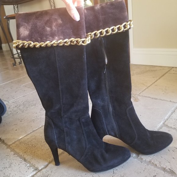 Italian Made Boot Heels! Black and Brown Suede. - Picture 1 of 2